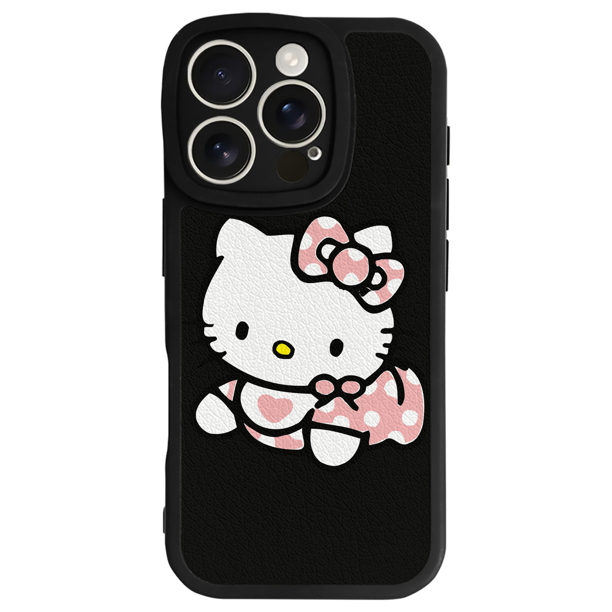 （画像用） Hello Kitty ハローキティ 【iPhone 16シリーズ対応】シリコンスマホケース（レザー調） 材質：シリコン